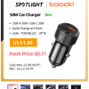 [알리] Toocki 차량용 고속 충전기($ 0.94 - 2.08/무료)