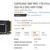 [아마존] 삼성 980 PRO 1TB PCIE 4.0 x4 SSD (배송비 포함 $166.65, KB 프로모션 적용)
